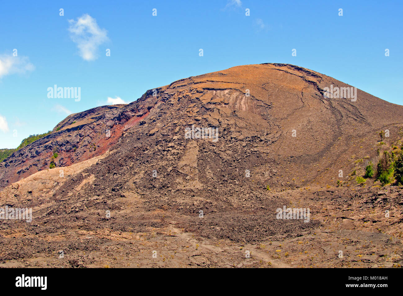 Il cono di spruzzi di Kilauea Iki nel Parco Nazionale dei Vulcani delle Hawaii Foto Stock