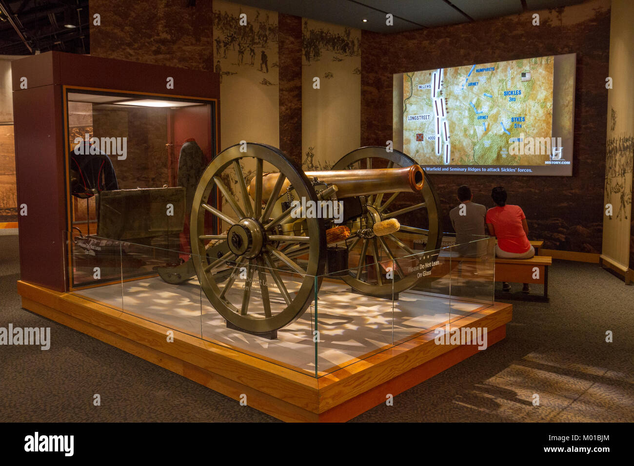 L'artiglieria in mostra al Museo di Gettysburg e Visitor Center, Gettysburg, Pennsylvania, Stati Uniti. Foto Stock
