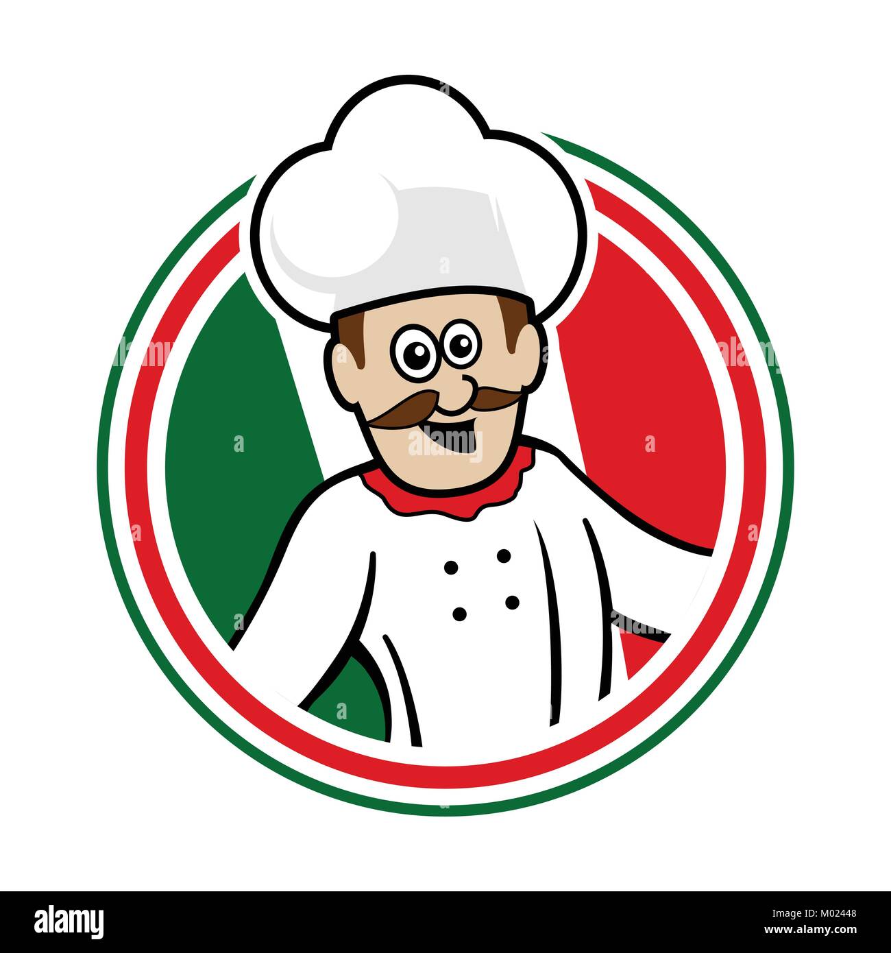 Chef italiani emblema vettore Logo illustrazione grafica Illustrazione Vettoriale