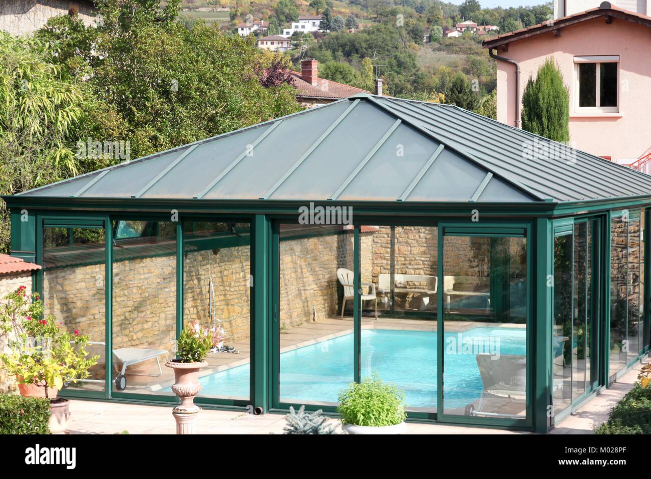 Home piscina interna Foto Stock