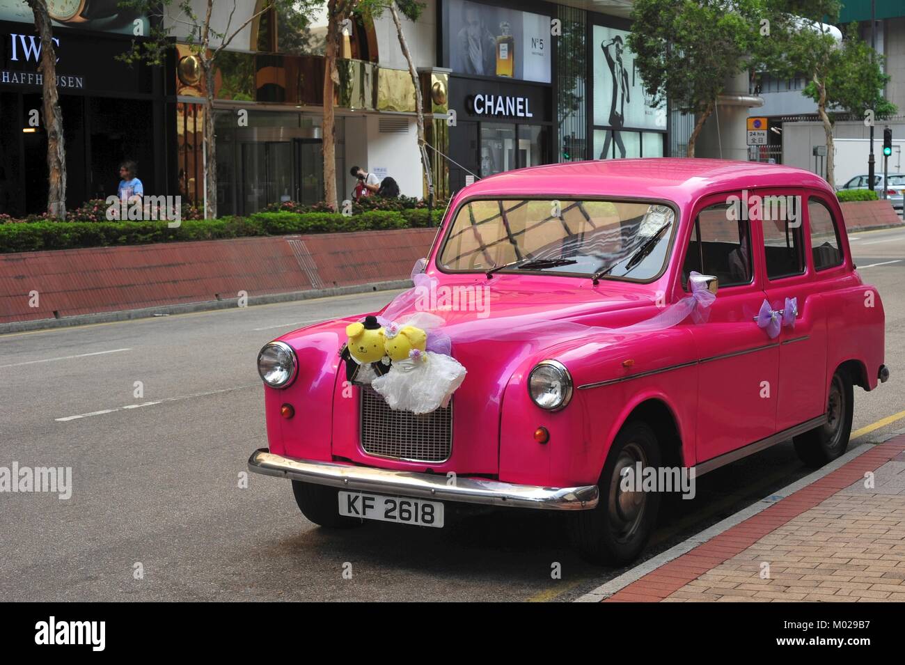 Decorate matrimonio classico auto in Hongkong preparato per il giorno più bello della tua vita Foto Stock