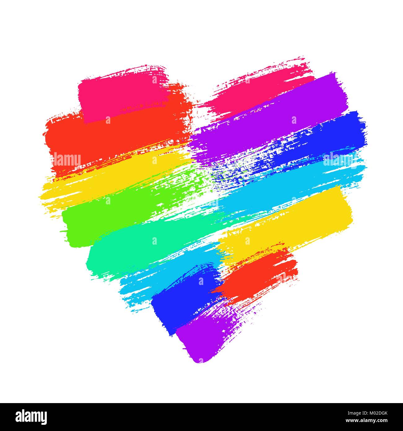 Dipinto di cuore arcobaleno Illustrazione Vettoriale
