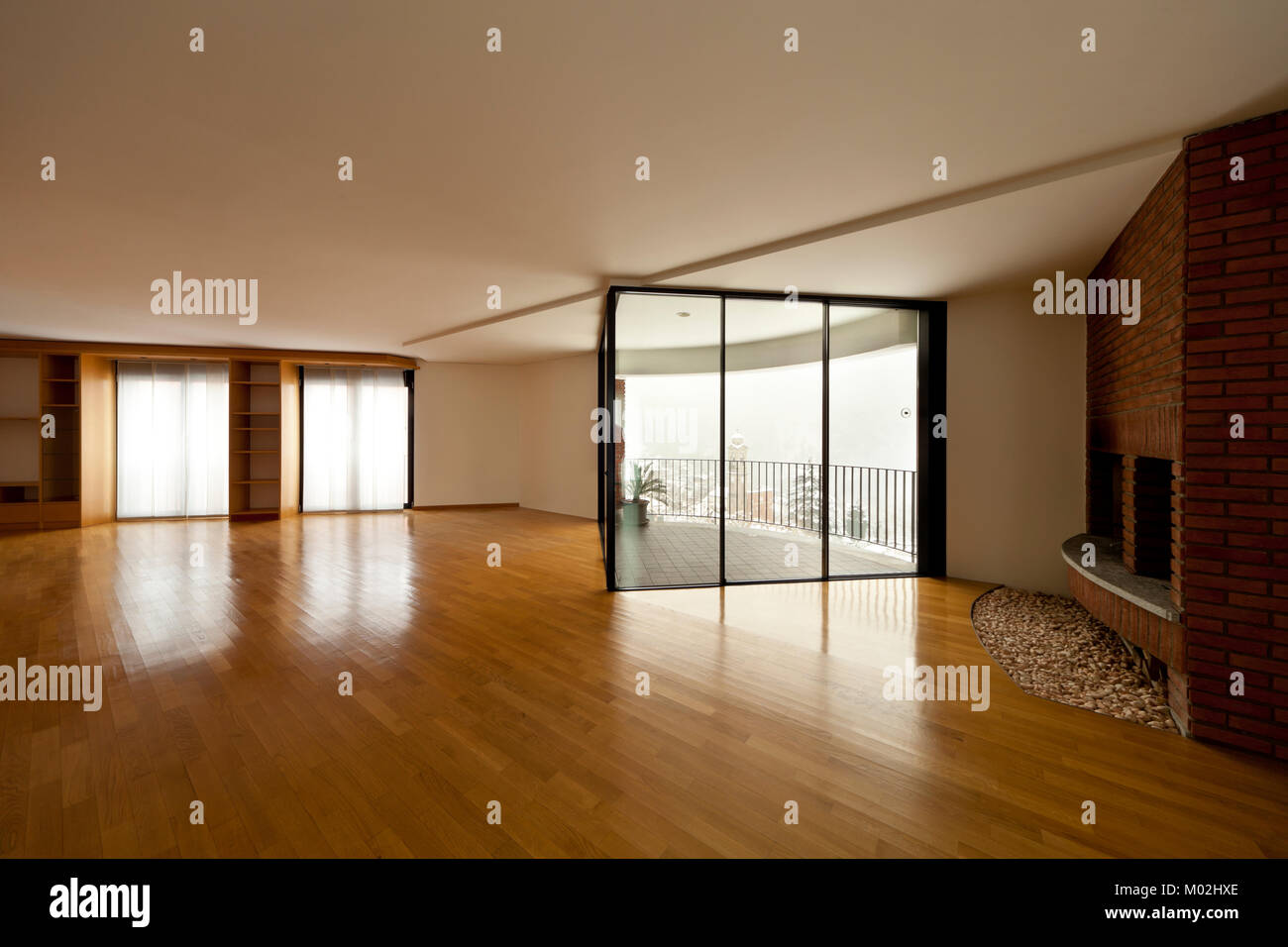 Bellissimo appartamento imterior, stanza vuota con windows Foto Stock