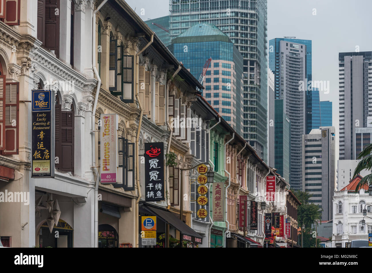Moschea Street, Chinatown, Singapore Foto Stock