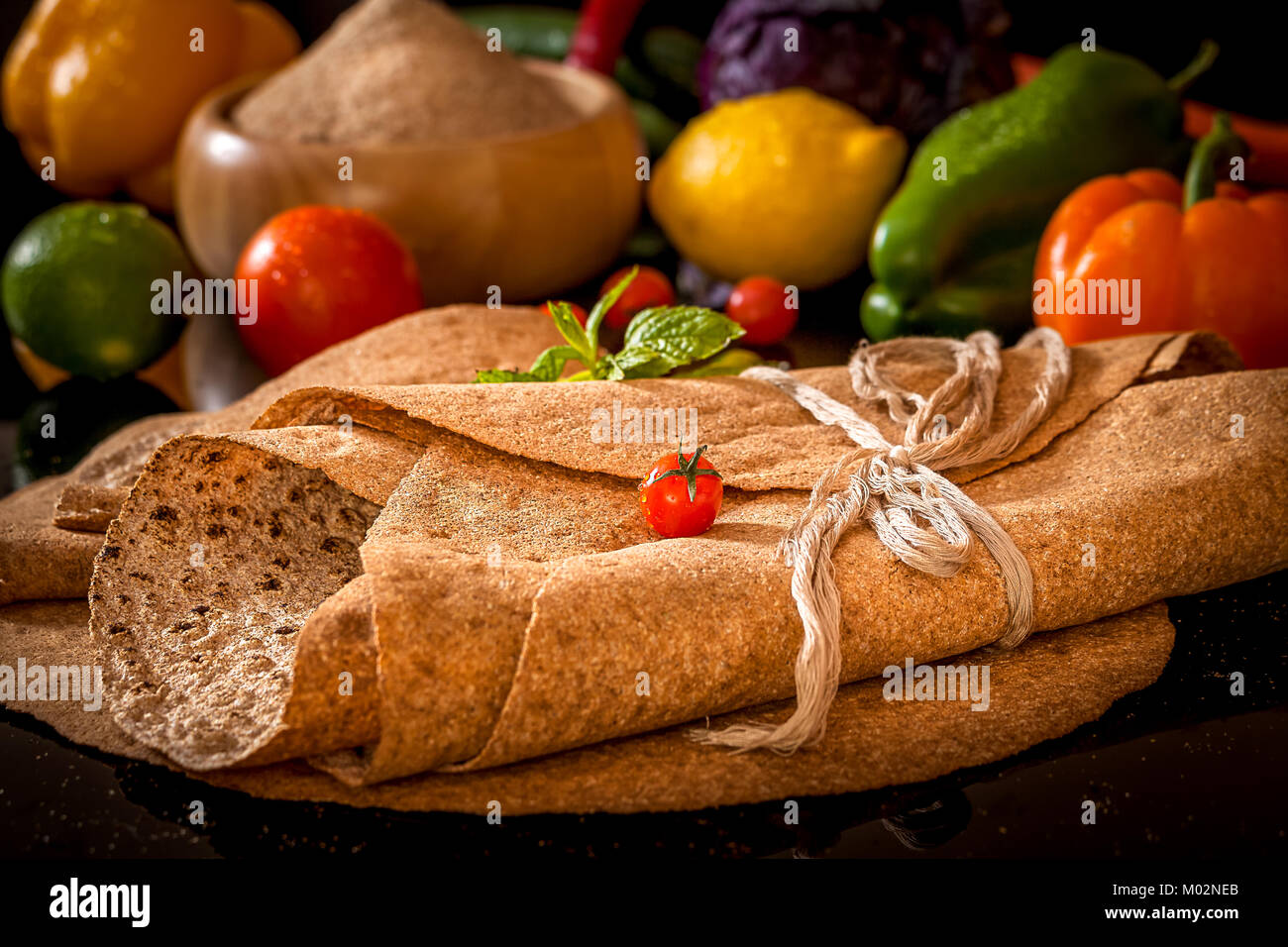 Pane arabo dietetica Foto Stock