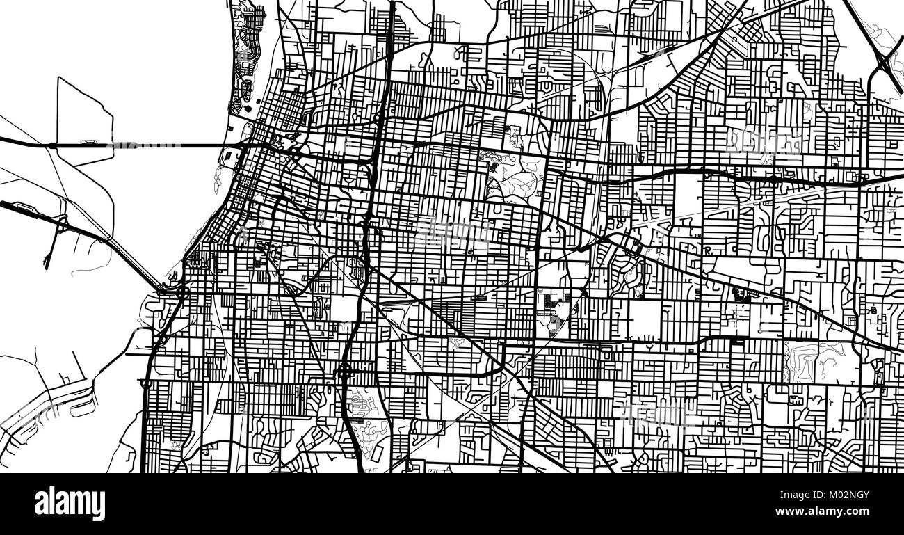 Vettore urbano mappa della città di Memphis, Tennessee, Stati Uniti d'America Illustrazione Vettoriale