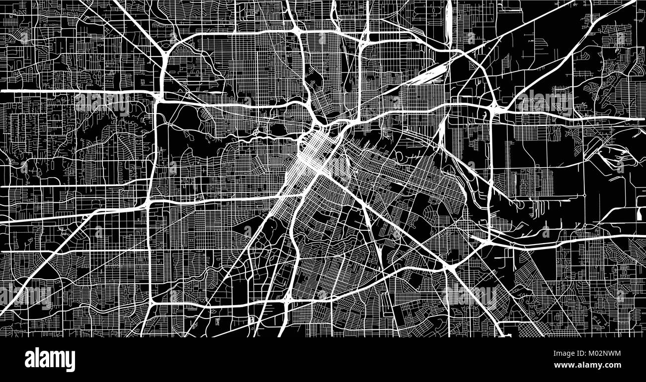 Vettore urbano mappa della città di Houston, Texas, Stati Uniti d'America Illustrazione Vettoriale
