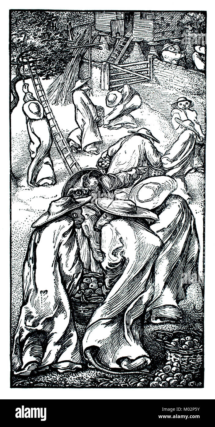 Goblin mercato illustrazione del libro di Laurence Housman dal 1893 lo studio di una rivista illustrata di belle e arte applicata Foto Stock