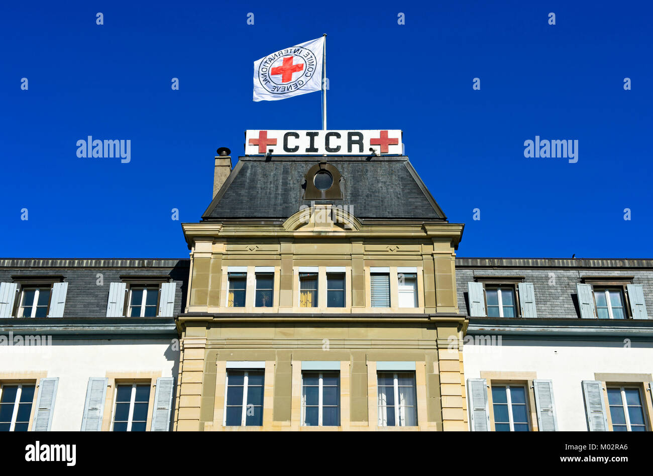 Svizzera Ginevra: sede del Comitato internazionale della Croce Rossa CICR, istituzione umanitaria Foto Stock
