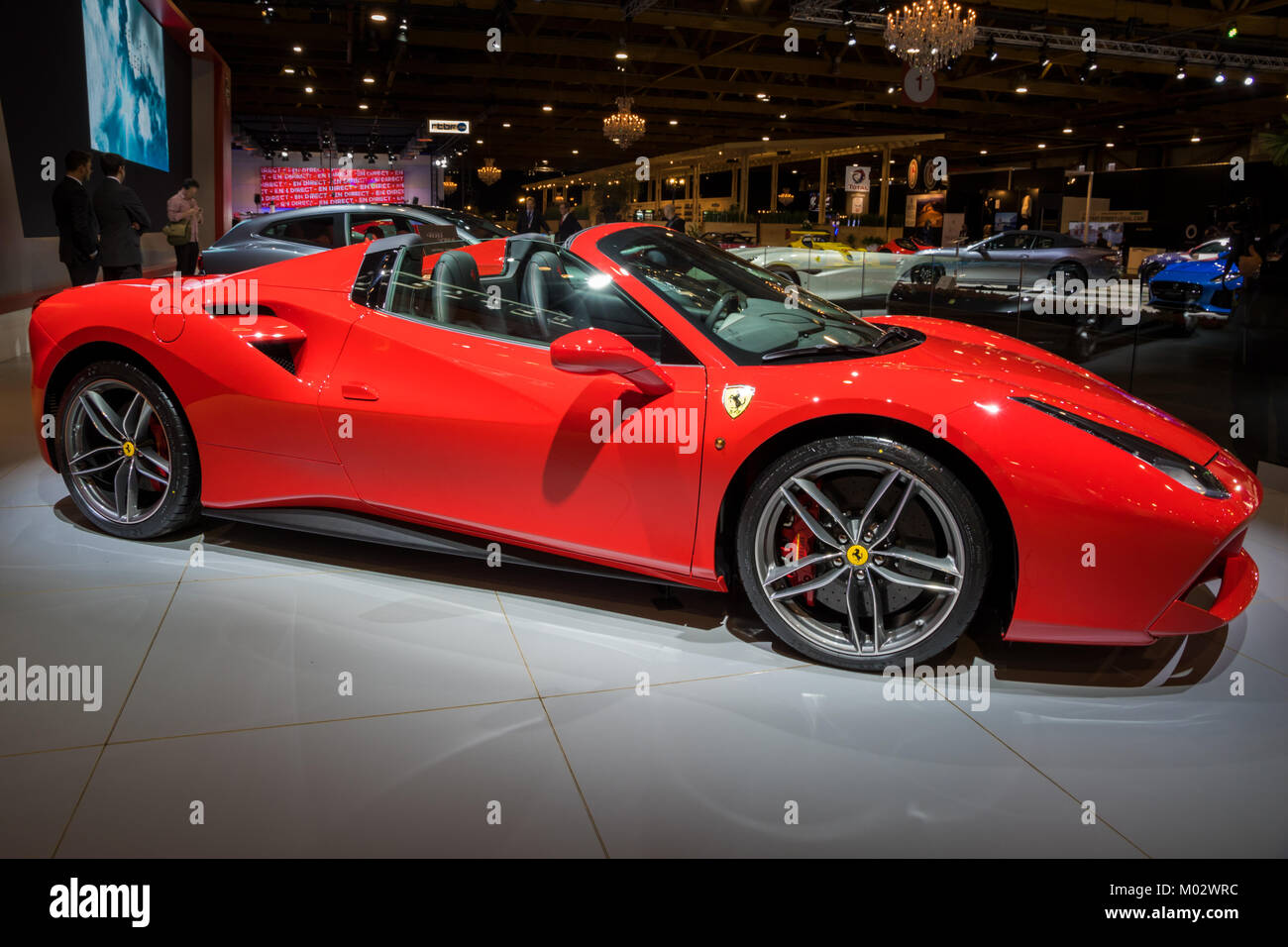 Bruxelles - Jan 10, 2018: Ferrari 488 Spider auto sportiva presentati presso il Bruxelles Motor Show. Foto Stock