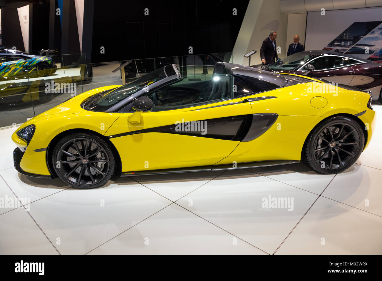 Bruxelles - Jan 10, 2018: McLaren 570S auto sportiva presentati presso il Bruxelles Motor Show. Foto Stock