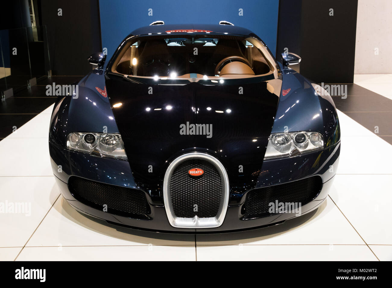 Bruxelles - Jan 10, 2018: Bugatti Veyron auto sportiva presentati presso il Bruxelles Motor Show. Foto Stock