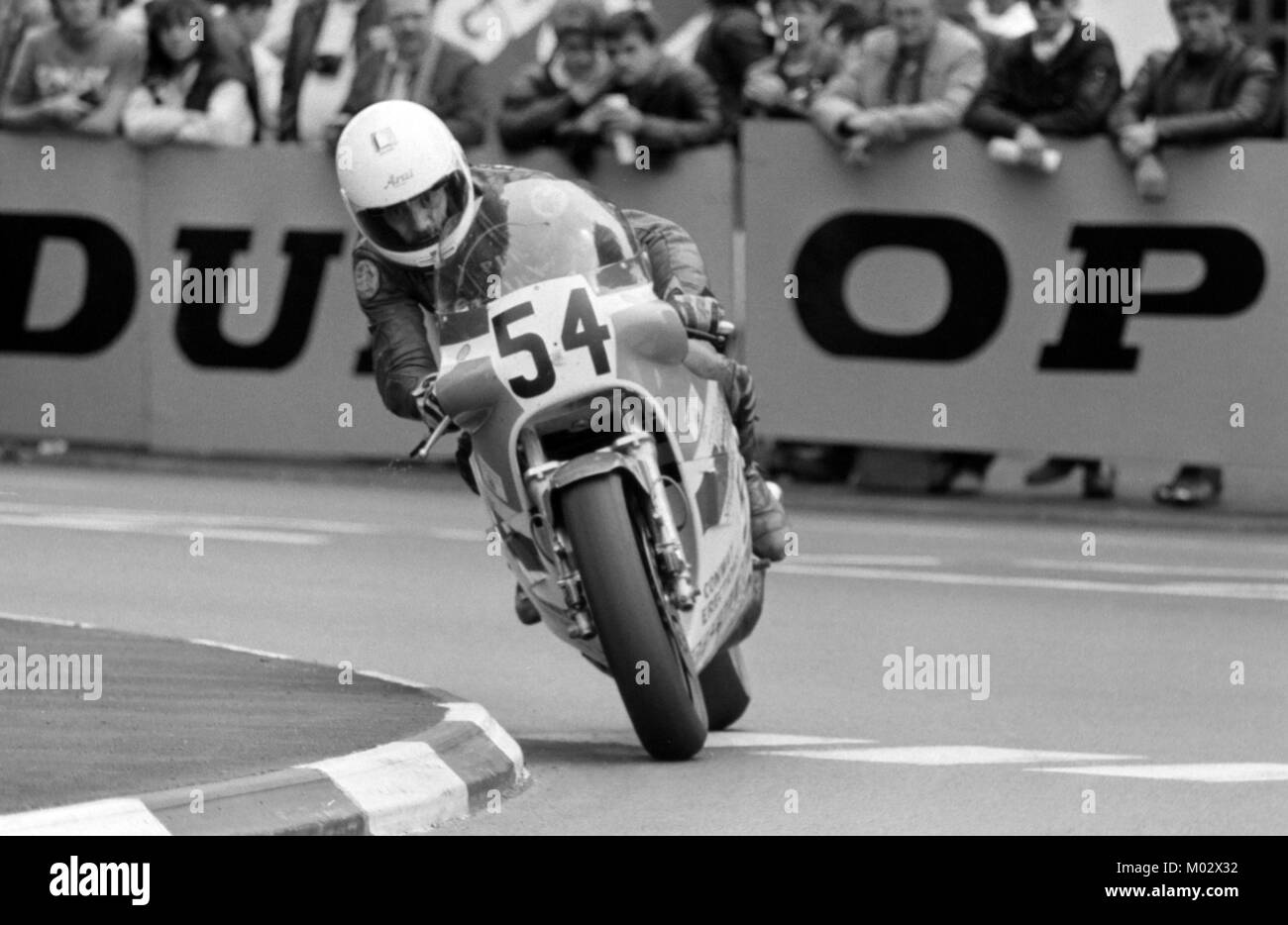 Phil Nicholls, Yamaha, Formula 1 TT, giugno 1988, Isola di Man Foto Stock