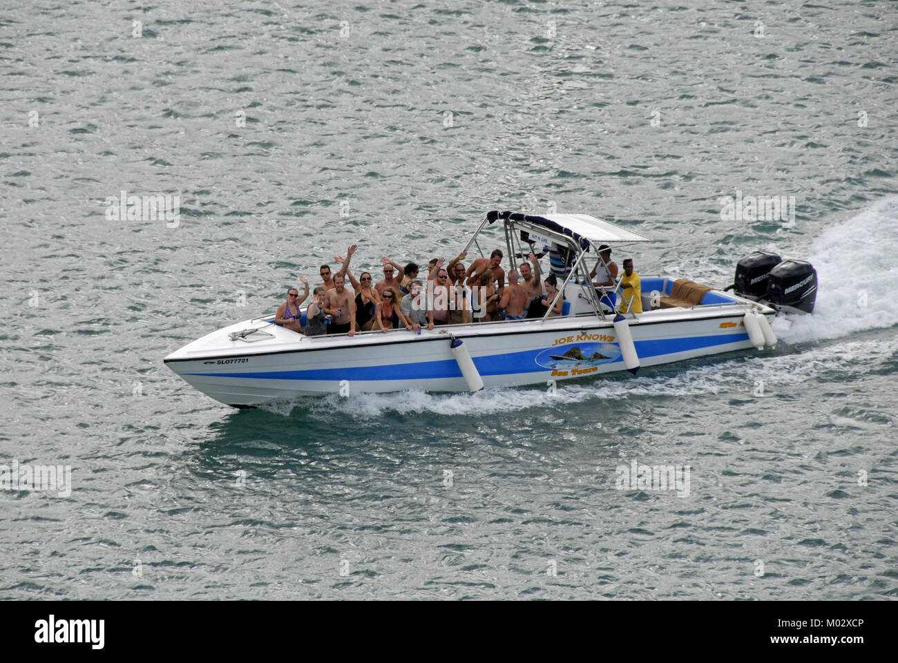 La folla di gente allegra su open di lancio, sventolando Foto Stock