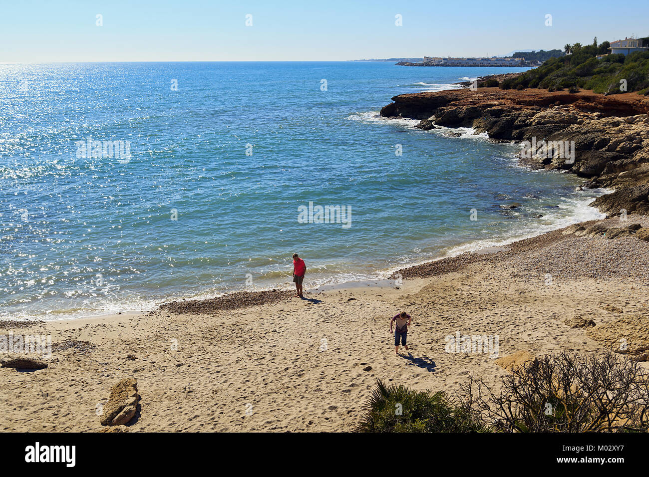 Cala Blanca Cove, Alcossebre, Spagna Foto Stock