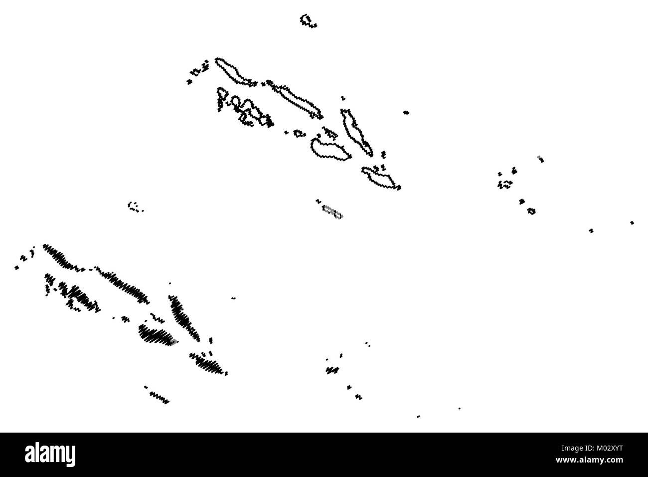 Isole Salomone mappa illustrazione vettoriale, scribble schizzo delle Isole Salomone Illustrazione Vettoriale