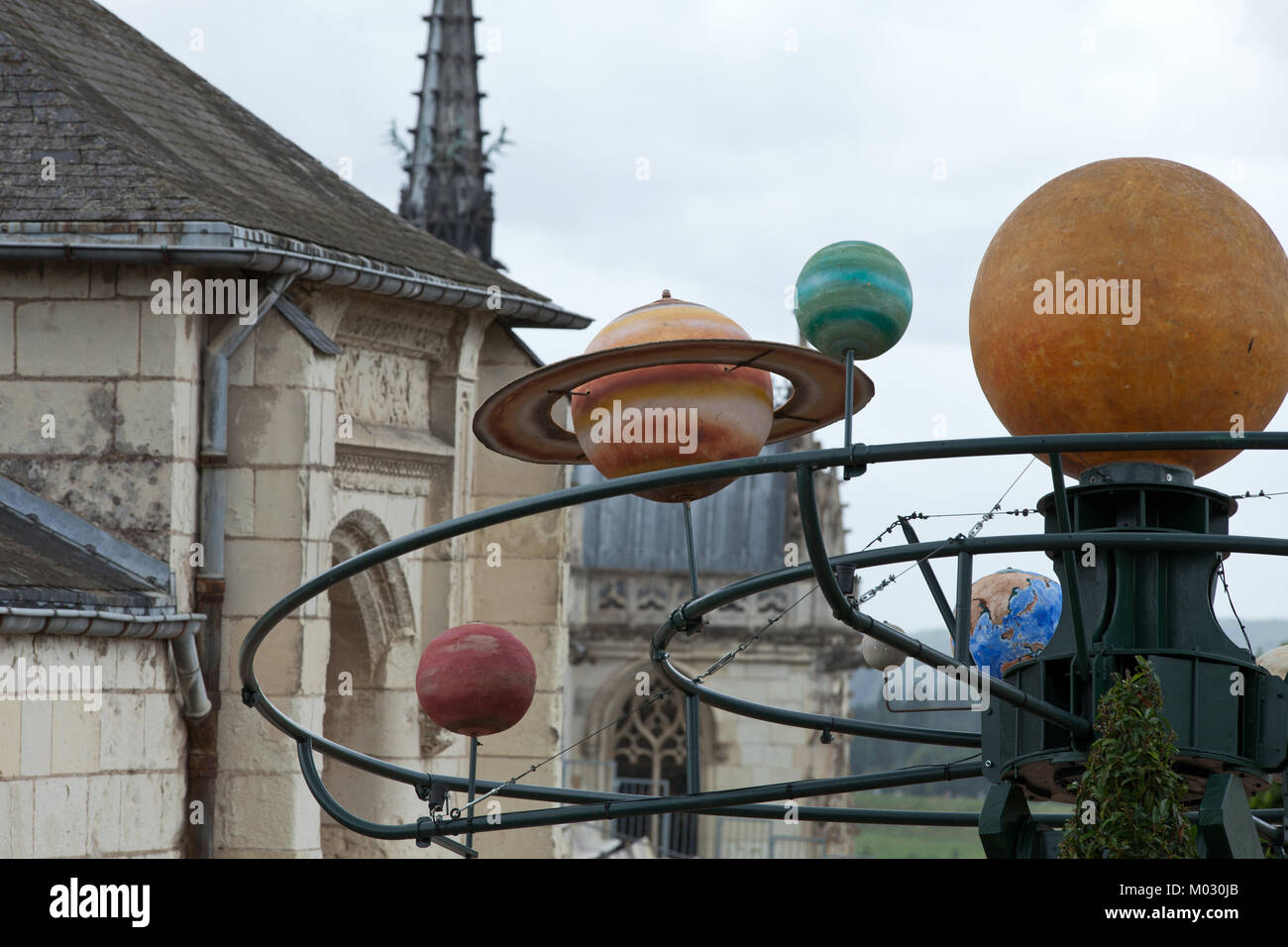 Il manichino del sistema solare in Amboise. .Valle del fiume Loira. Francia Foto Stock