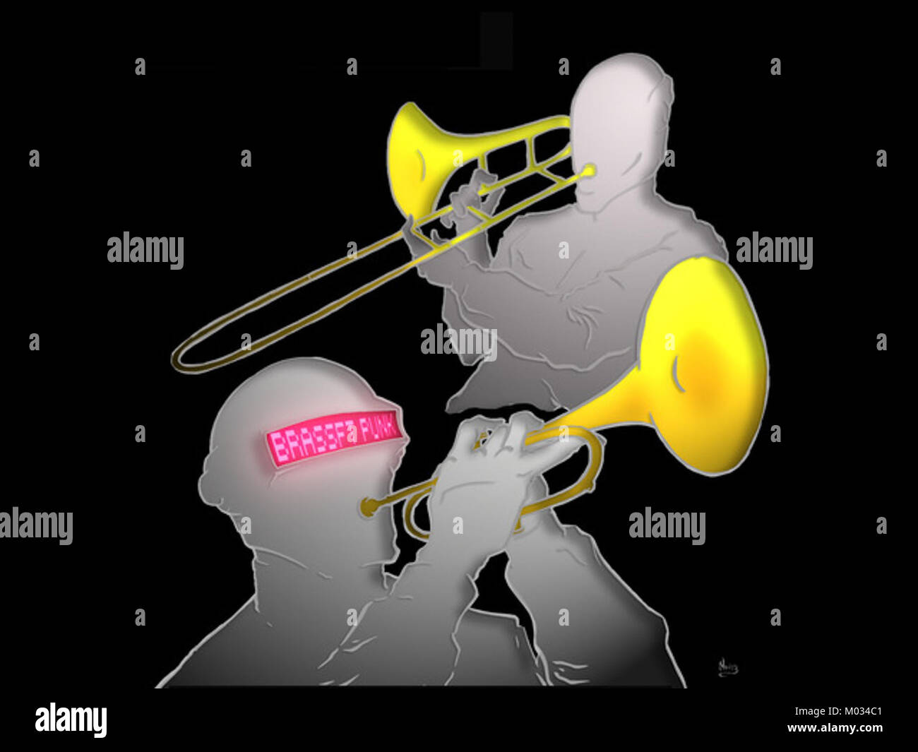 Il "Brassft punk" sembra essere una variante del "Brassft punk", che si riferisce probabilmente a un genere musicale o a un'espressione artistica che fonde strumenti di ottoni con influenze punk. Foto Stock