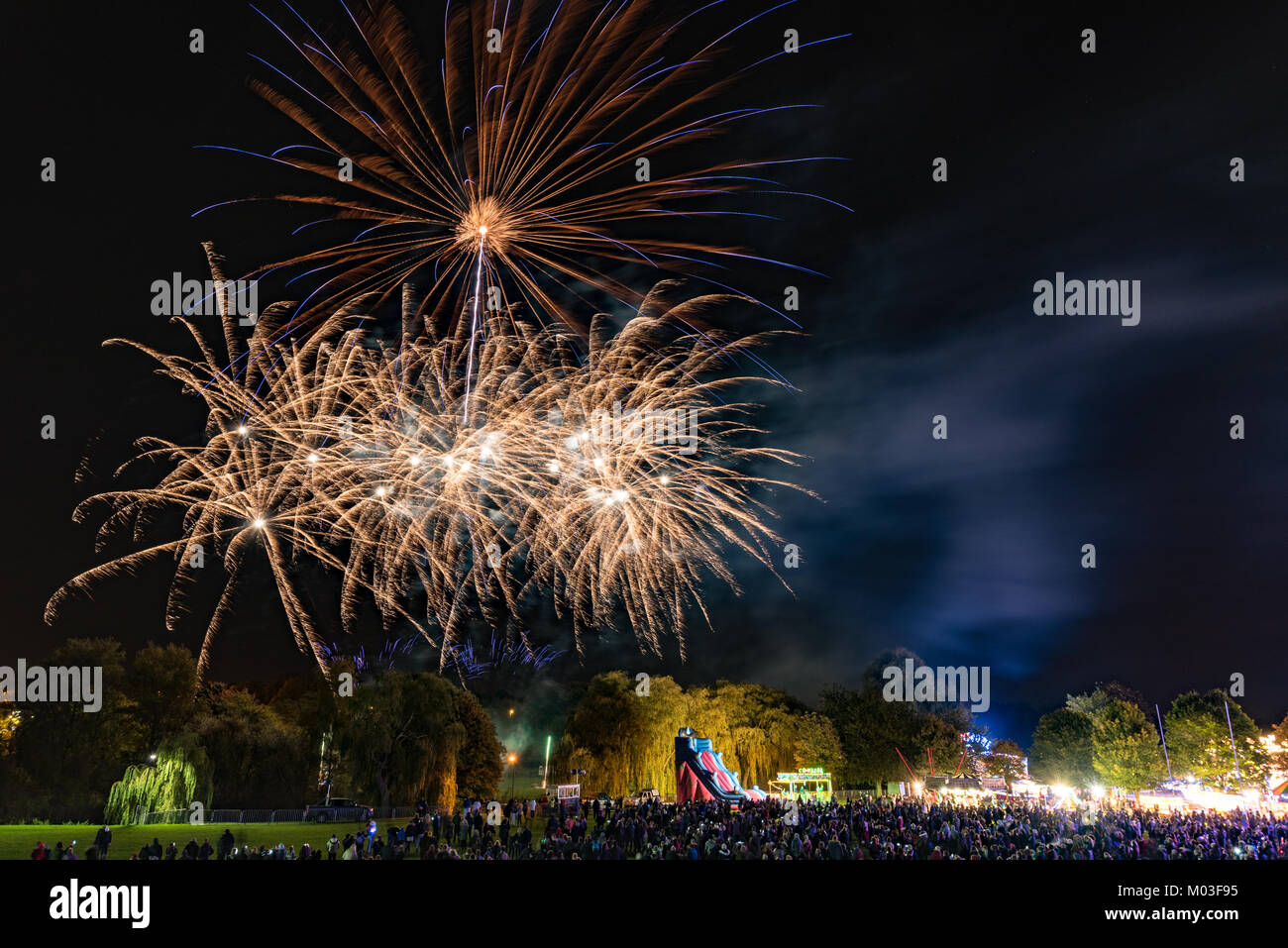 Fuochi d'artificio - Newcaslte-under-Lyme Foto Stock