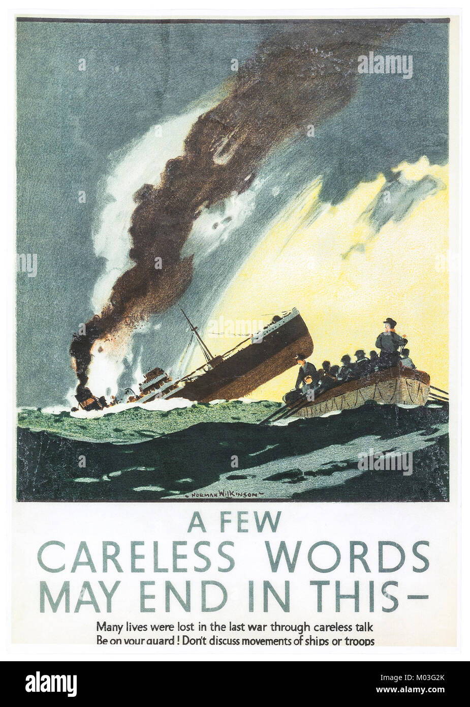 British World War II poster di propaganda Foto Stock