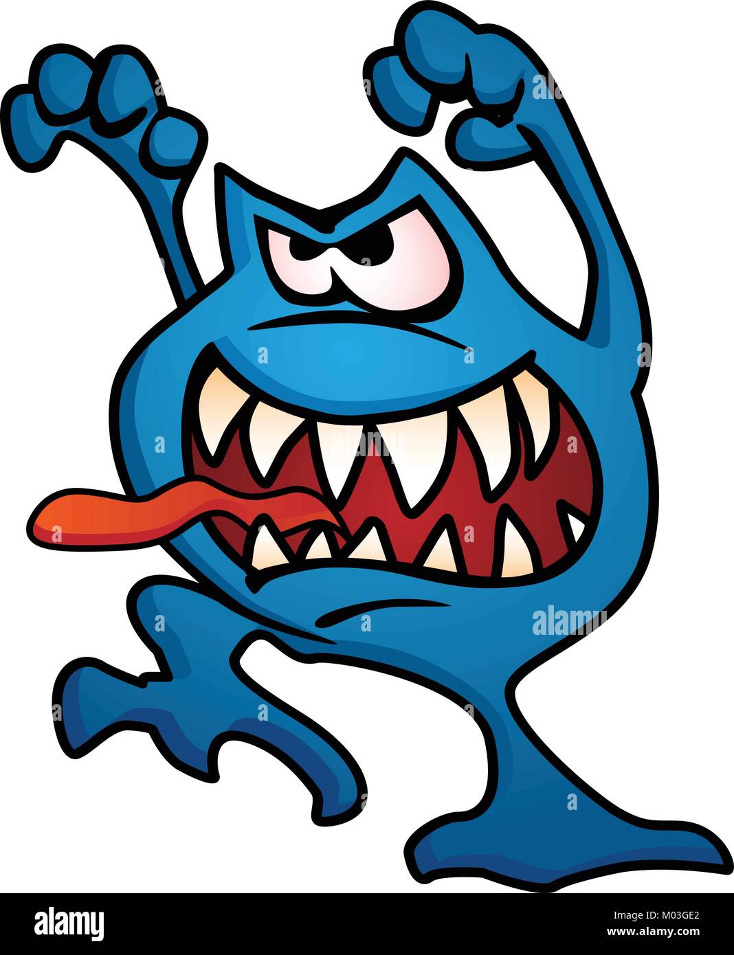 Silly Alien Monster creatura Cartoon illustrazione vettoriale Illustrazione Vettoriale