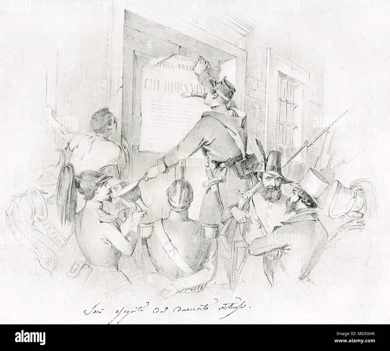 In scena a Roma, in Italia, in inverno, 1848-1849 Foto Stock