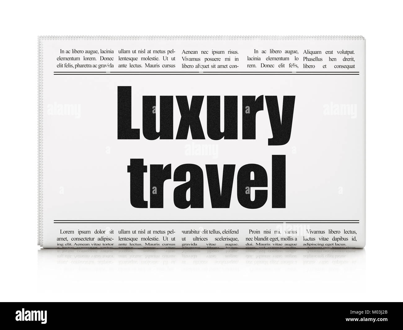 Il concetto di turismo: titolo di giornale Viaggi di lusso Foto Stock