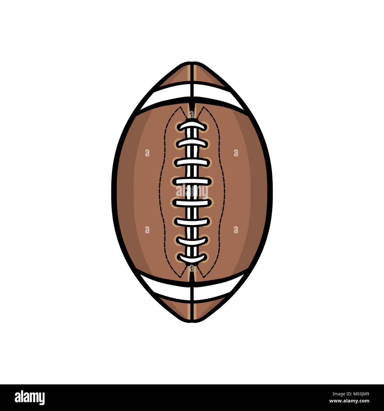 Un american football sfera isolata su uno sfondo bianco illustrazione. EPS vettoriali 10 disponibili. Illustrazione Vettoriale