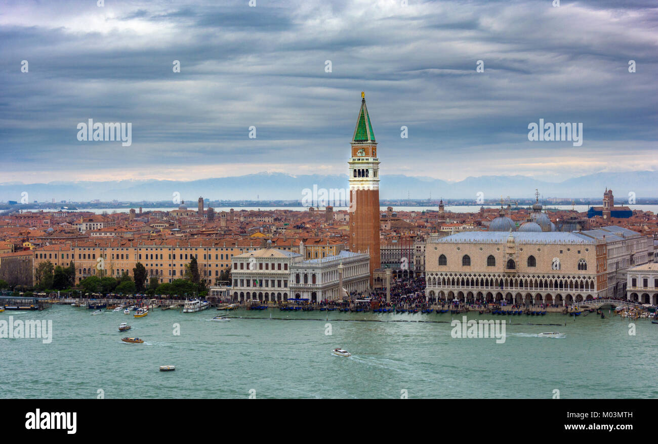 Vista aerea di Venezia, Italia catturati durante la mia visita nel 2015 Foto Stock