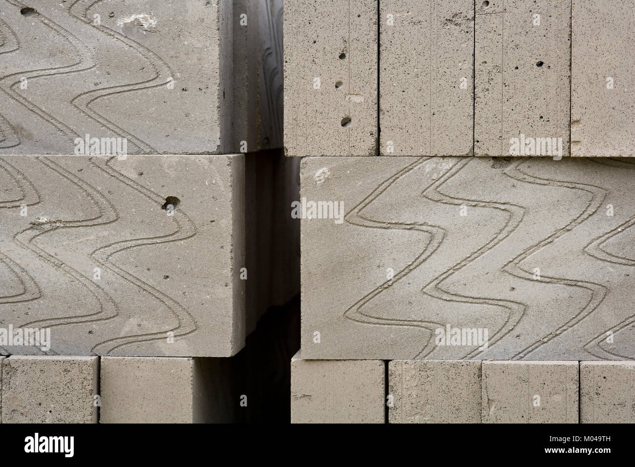 Pila di leggero edificio termale blocchi semi sfondo astratto Foto Stock
