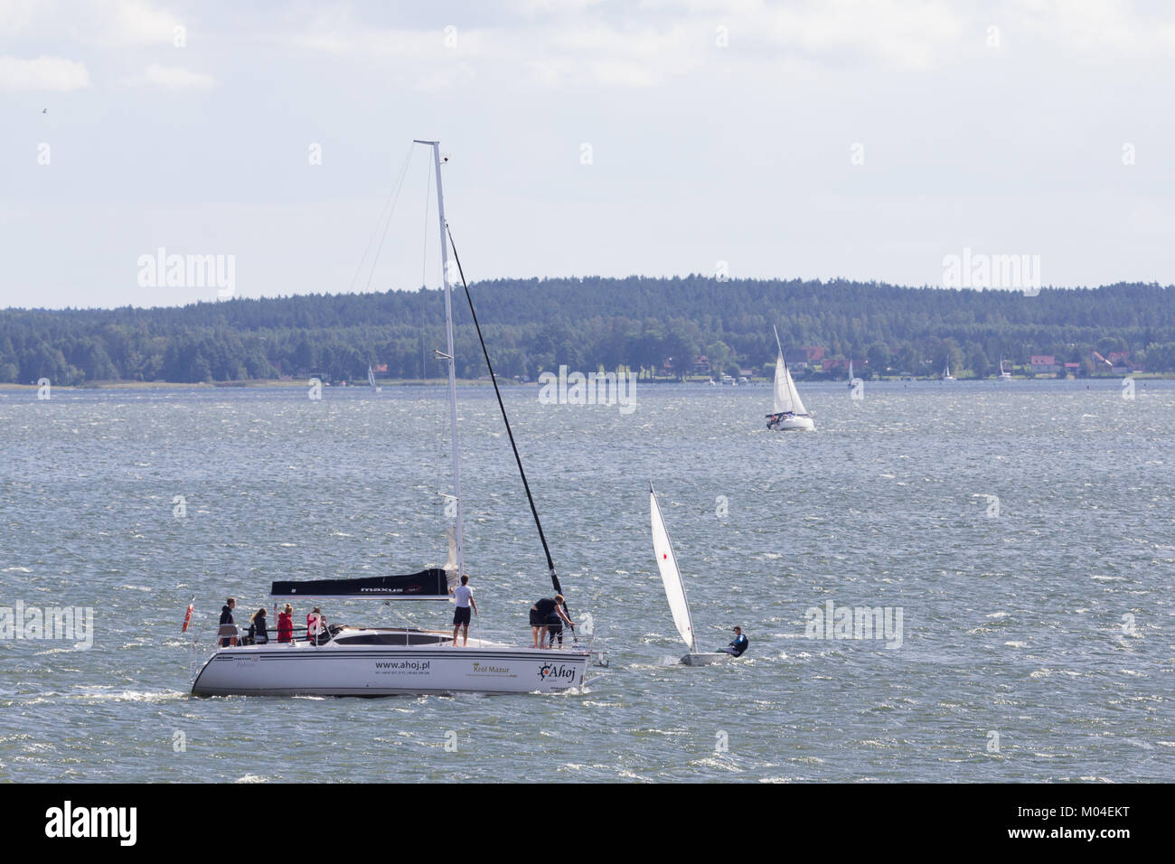 Windsurf sul lago Niegocin in Gizycko, la Masuria - Polonia Foto Stock