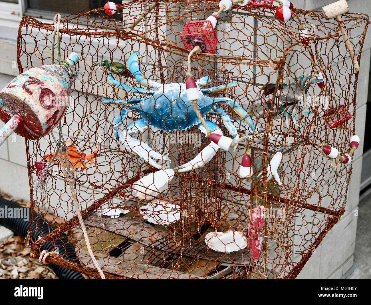 Crab pot display Foto Stock