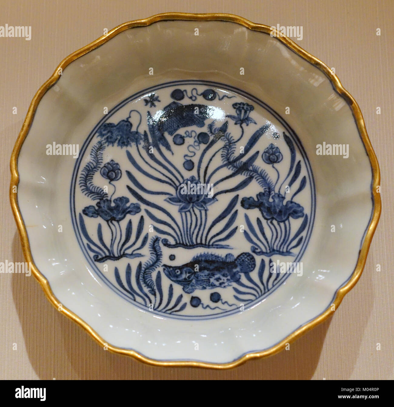 Rondella di pennello, Cina dinastia Ming, Xuande periodo 1426-1435, annuncio, blu e bianco di ceramica - Museo Etnologico, Berlin - DSC01969 Foto Stock