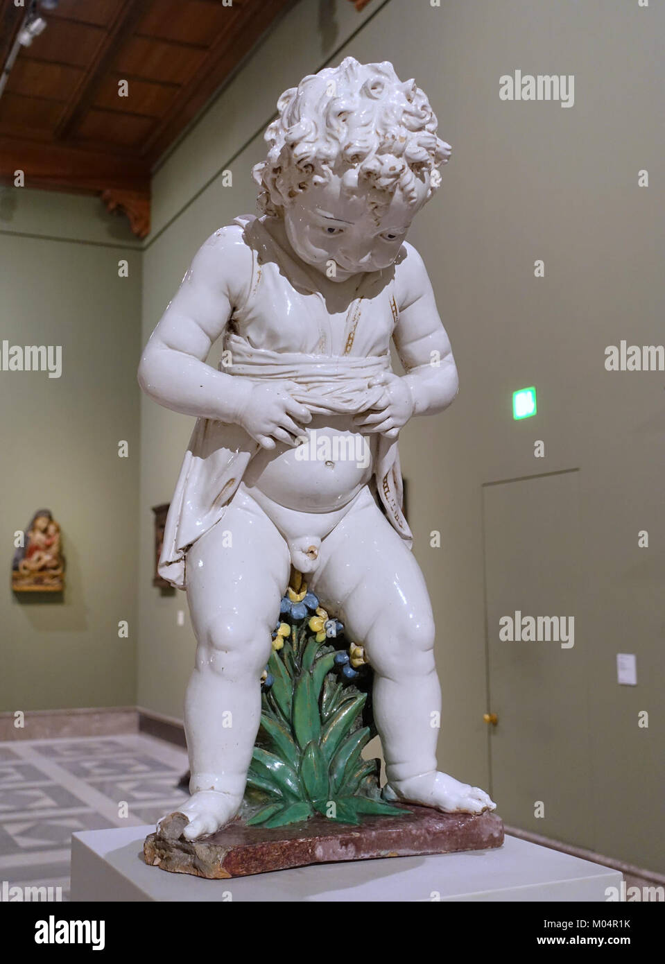 Ragazzo come Fontana la figura di Andrea della Robbia, Firenze, c. 1490, smaltate argilla cotta - Bode-Museum - DSC03732 Foto Stock