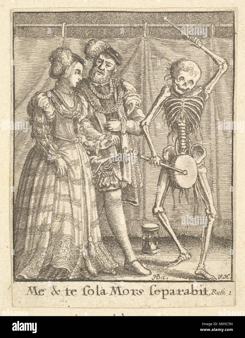 L'immagine della "coppia nuziale" della serie Danza della morte raffigura una coppia in una narrazione allegorica a tema di morte. Questa opera fa parte della collezione del Metropolitan Museum of Art e rappresenta un'esplorazione storica della mortalità. Foto Stock