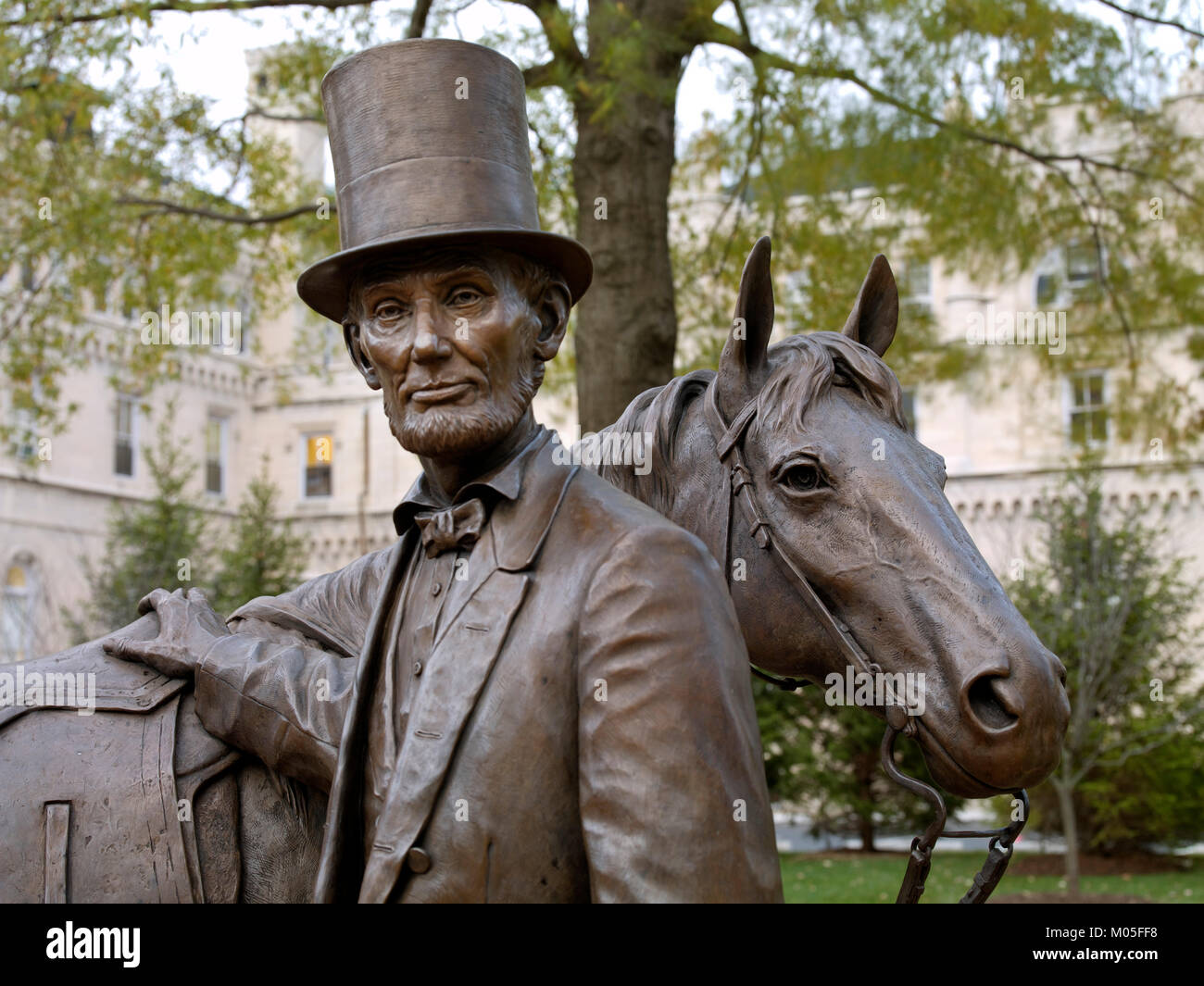 La scultura del presidente Abraham Lincoln Foto Stock