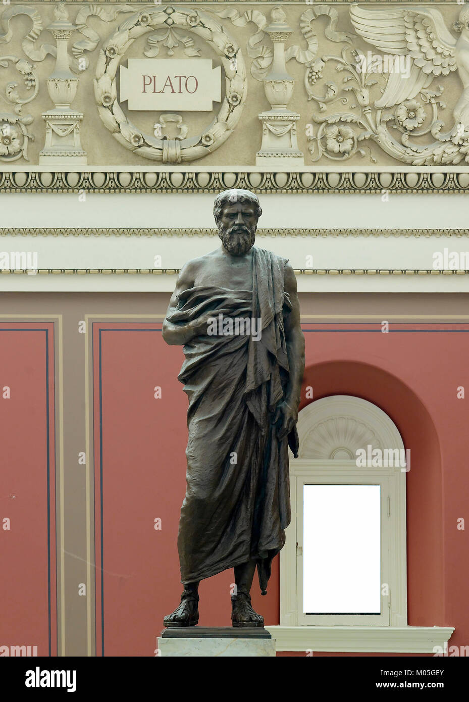 La scultura in bronzo di Platone Foto Stock