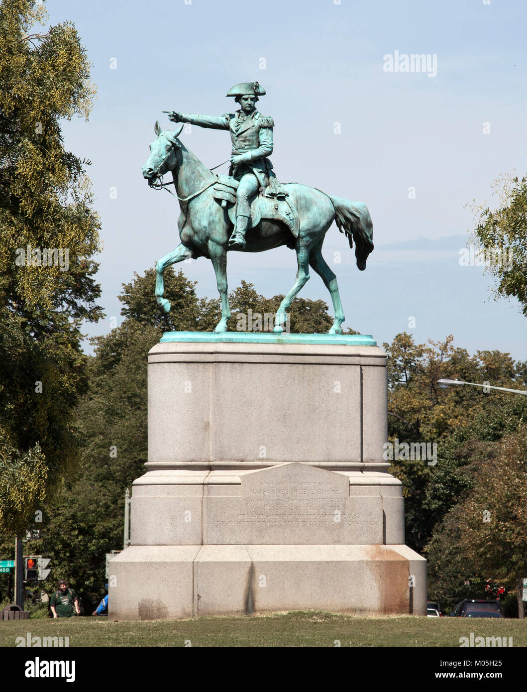 Statua della guerra rivoluzionaria americana Maggiore Generale Nathanael Greene Foto Stock