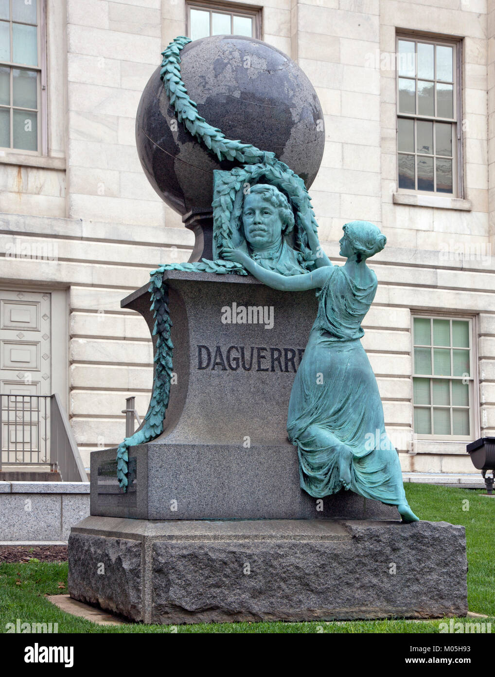 Louis-Jacques-Mande Daguerre statua, Foto Stock