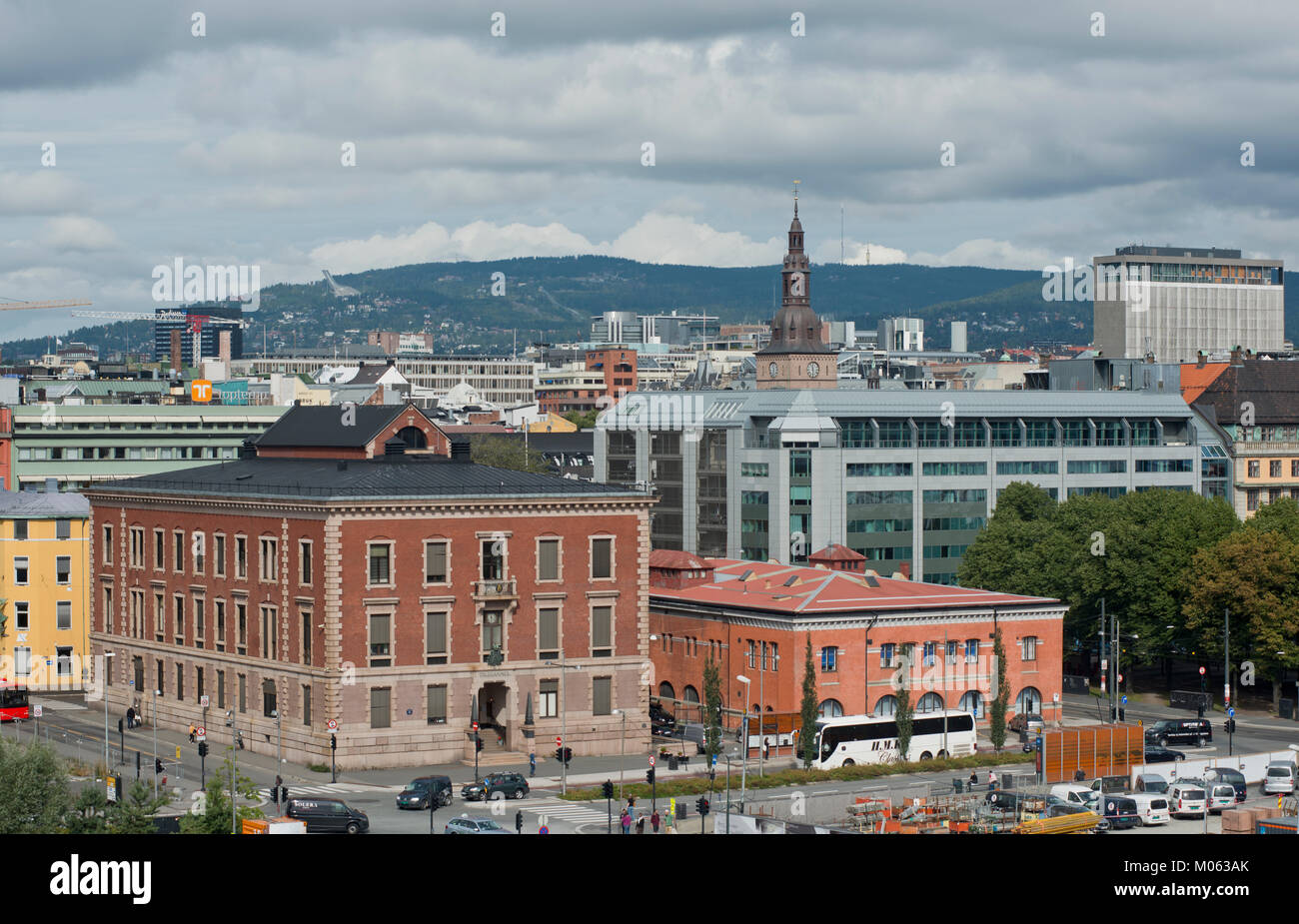 Vista panoramica del centro città di Oslo Foto Stock