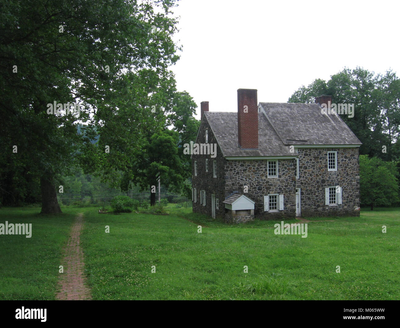 Il Brandywine Battlefield House è un edificio storico associato alla battaglia di Brandywine, combattuta durante la rivoluzione americana nel 1777. Servì come luogo chiave per le attività militari durante la battaglia. Foto Stock