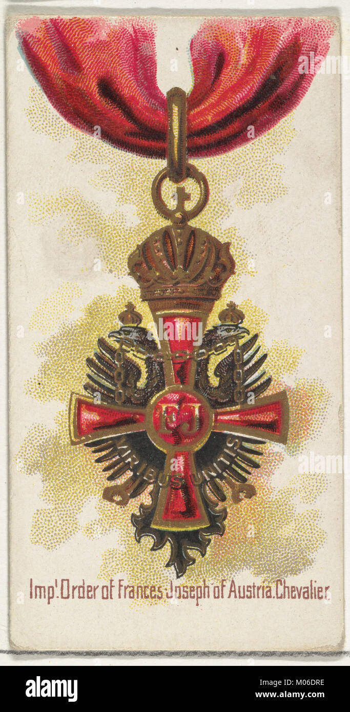 Ordine Imperiale di Francesco Giuseppe d'Austria, Chevalier, dal mondo decorazioni serie (N30) per Allen & Ginter sigarette incontrato DP838290 Foto Stock