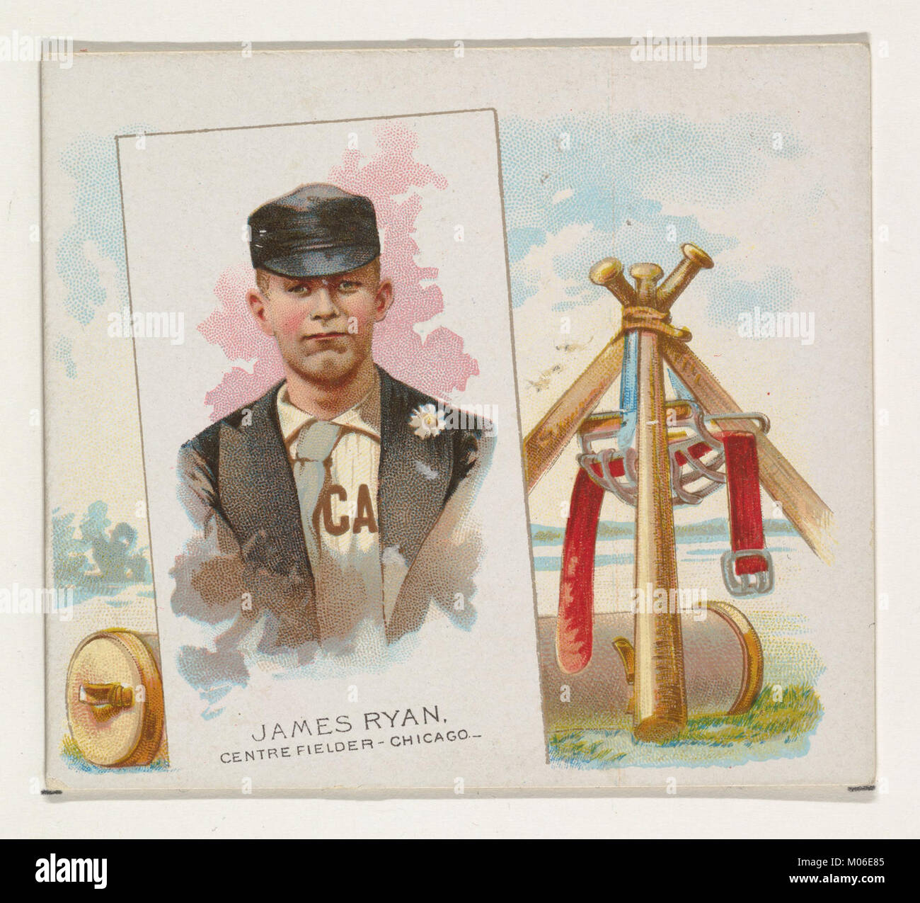La tessera raffigura James Ryan, centrocampista di Chicago, delle World's Champions Second Series di Allen & Ginter, mettendo in evidenza il baseball del XIX secolo e la cultura delle carte da sigaretta da collezione. Foto Stock