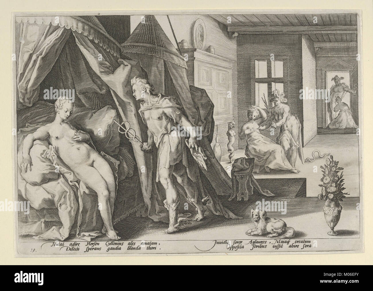 Il mercurio immettendo Herse la camera dopo la modifica Agraulos di pietra, da Ovidio, metamorfosi, libro II HA INCONTRATO DP841155 Foto Stock