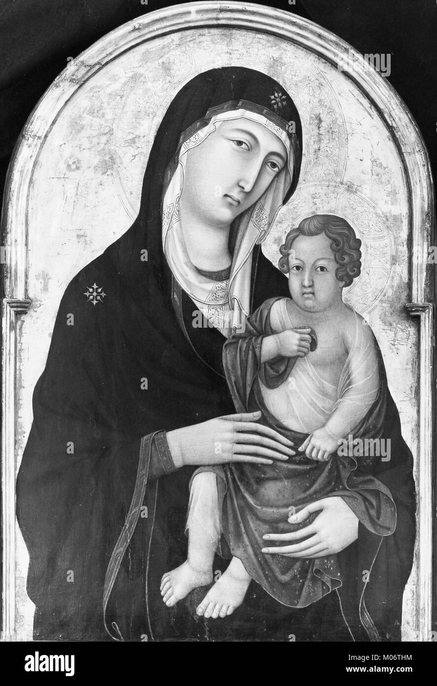 La Madonna e il bambino incontra ep1975.1.5.bw.R Foto Stock