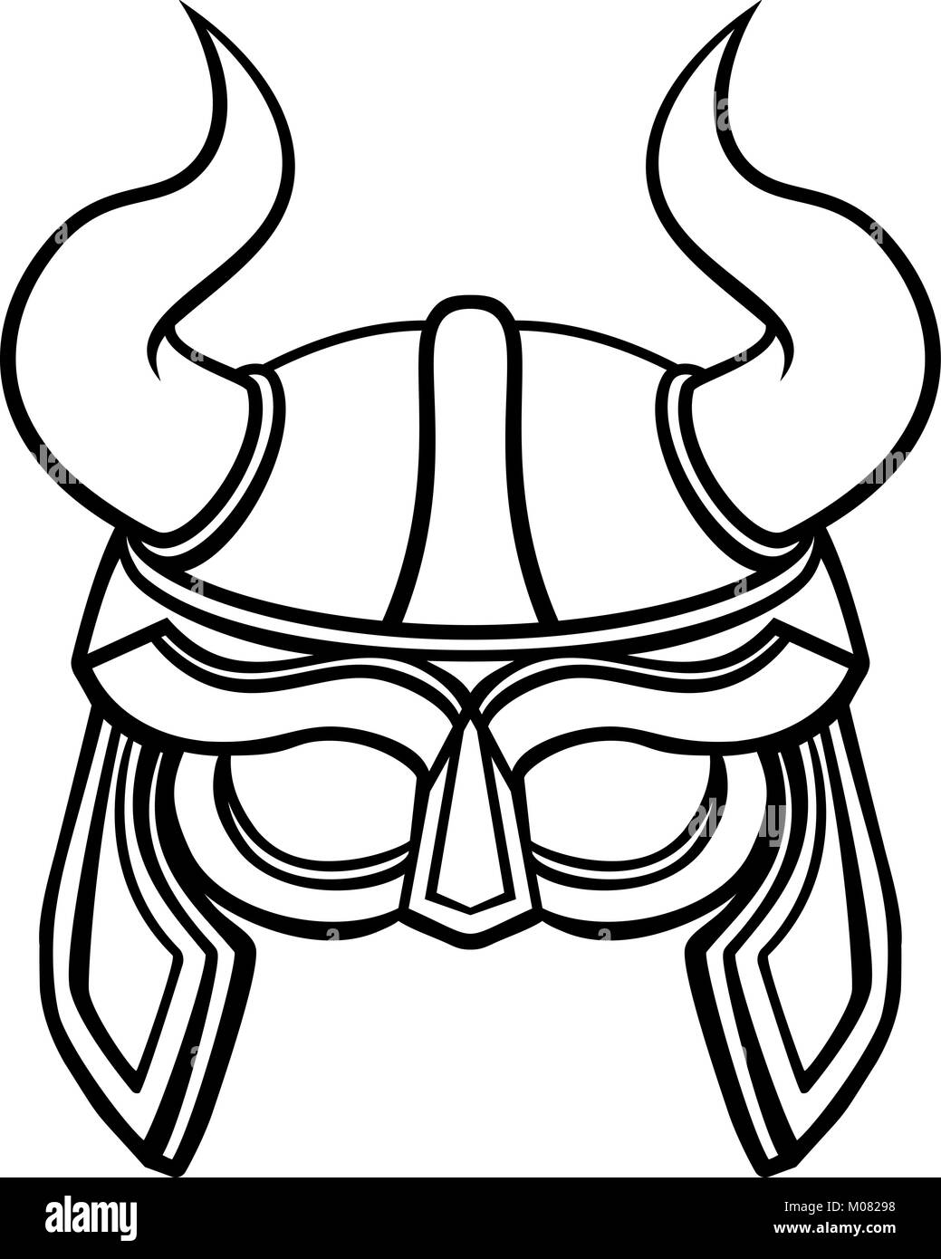 Viking Warrior casco Illustrazione Vettoriale