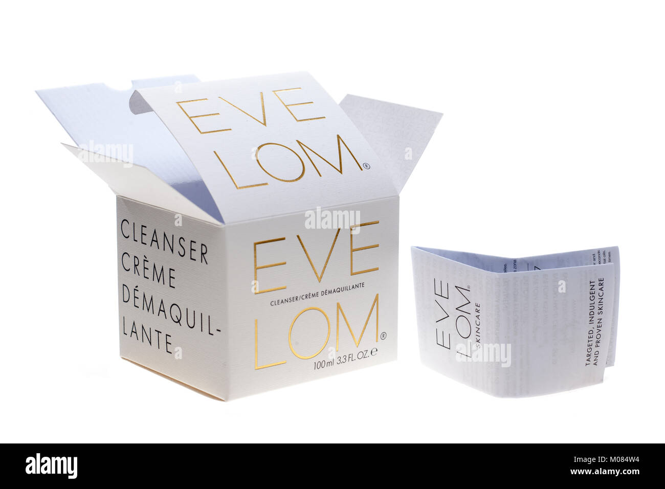 Eve Lom cleanser trucco etichetta e casella Foto Stock