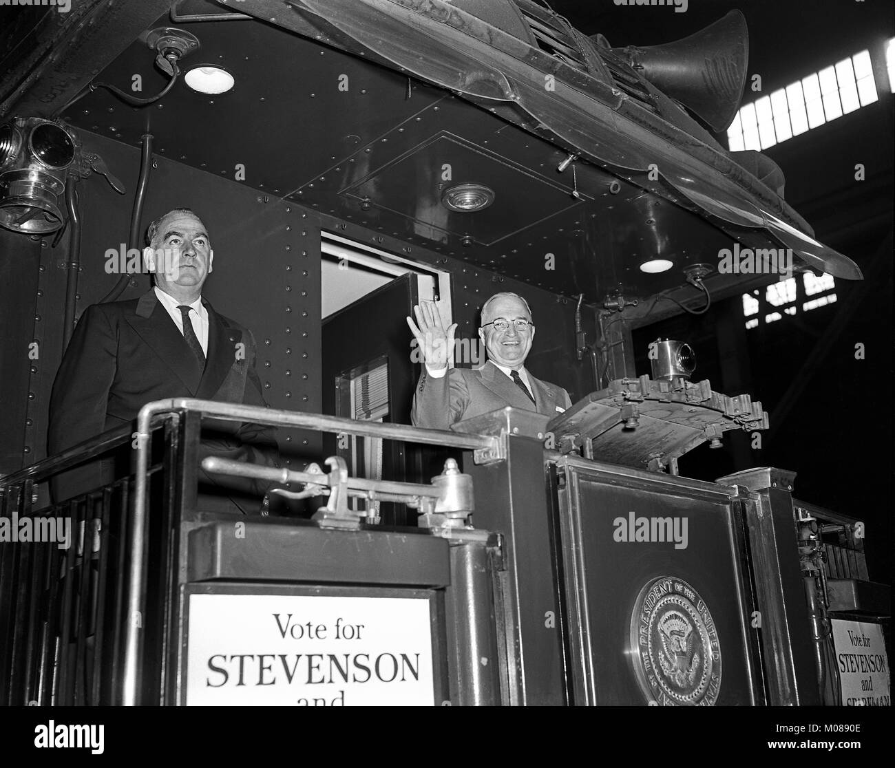 Il presidente Harry Truman nel suo secondo mandato le visite a San Francisco, CA. Il 5 ottobre 1952. Foto Stock