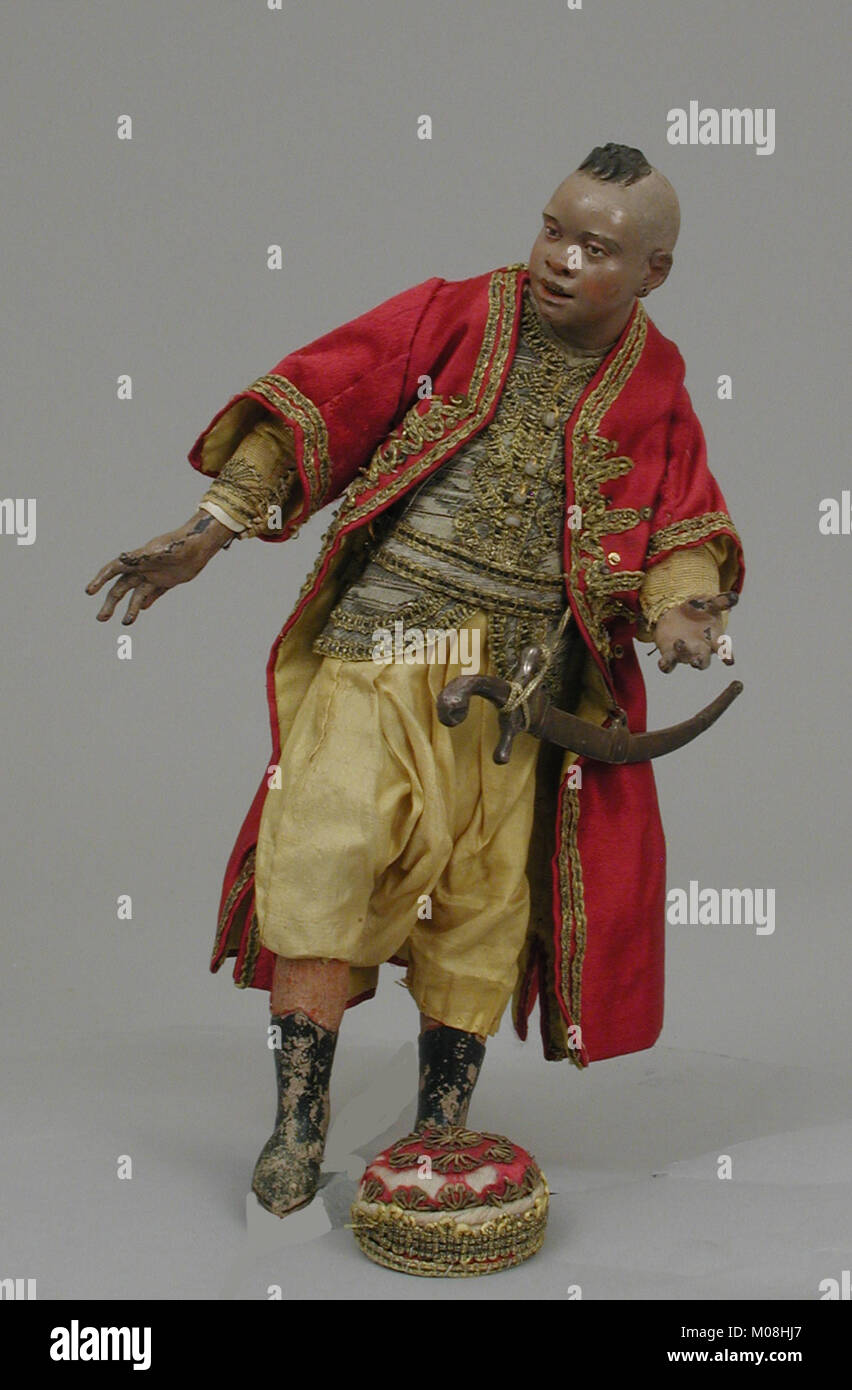 Un'illustrazione di MET LC-64 raffigura un assistente orientale del re, che riflette l'abbigliamento storico, il ruolo e la rappresentazione artistica del periodo. Foto Stock