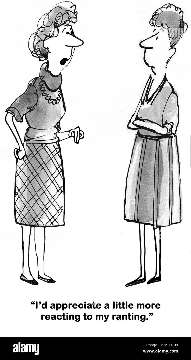 La donna vuole che l'altra donna reagisca di più alle sue uve. Foto Stock